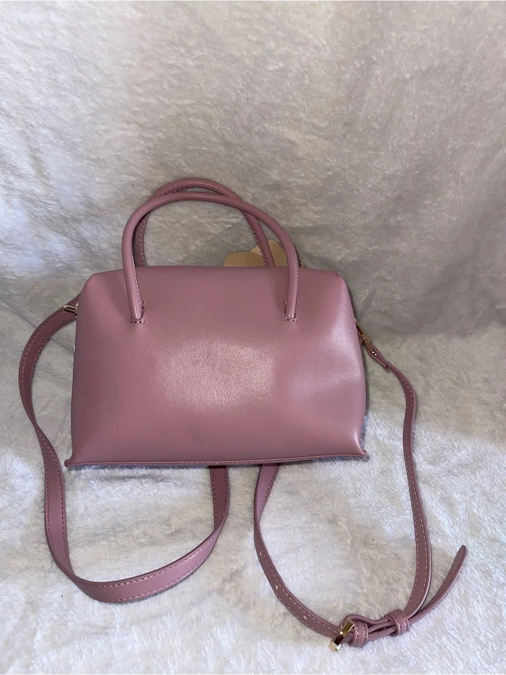 Ted Baker Blush Pink Leather Flower Hand or Shoulder Bag EUC
